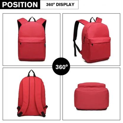 E1930 - Kono Durable Polyester Everyday Backpack With Sleek Design - Red by All Mart Bristol Ltd