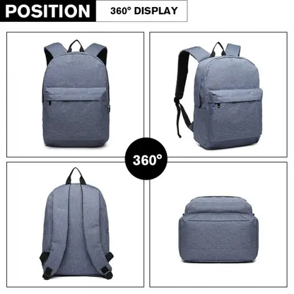 E1930 - Kono Durable Polyester Everyday Backpack With Sleek Design - Blue by All Mart Bristol Ltd