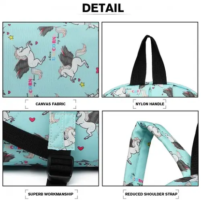 E1401 UN - Miss Lulu Large Backpack Unicorn Print - Blue by All Mart Bristol Ltd