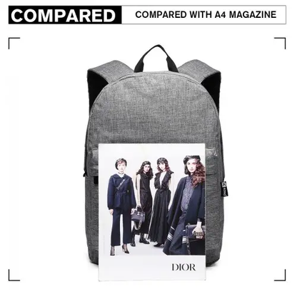 E1930 - Kono Durable Polyester Everyday Backpack With Sleek Design - Grey by All Mart Bristol Ltd