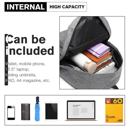 E1930 - Kono Durable Polyester Everyday Backpack With Sleek Design - Grey by All Mart Bristol Ltd