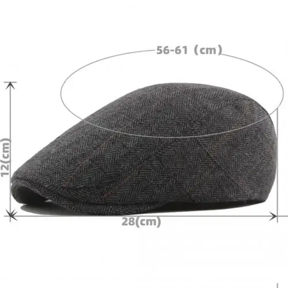 CAP-1 - Men's Newsboy Baker Boy Herringbone Flat Cap Hat - Brown by All Mart Bristol Ltd