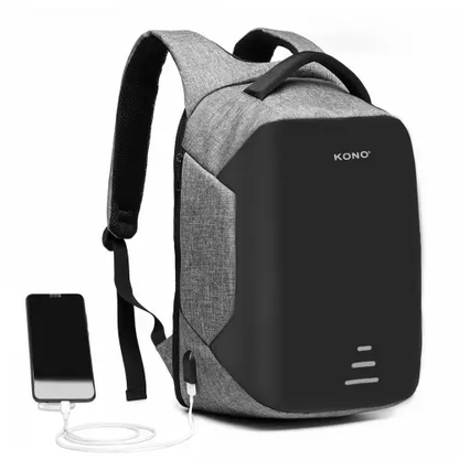 E1946 - KONO REFLECTIVE USB CHARGING INTERFACE BACKPACK - GREY by All Mart Bristol Ltd
