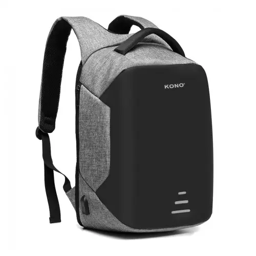 E1946 - KONO REFLECTIVE USB CHARGING INTERFACE BACKPACK - GREY by All Mart Bristol Ltd