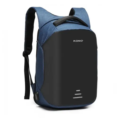 E1946 - KONO REFLECTIVE USB CHARGING INTERFACE BACKPACK - NAVY by All Mart Bristol Ltd