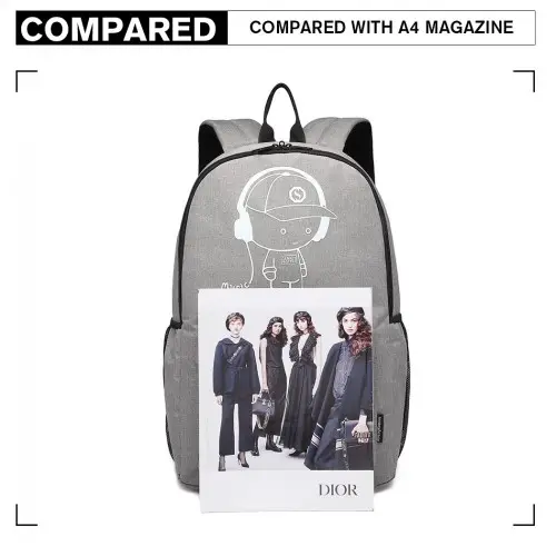 E6877 - Kono Multi-functional Glow-in-the-Dark Trolley Backpack - Grey by All Mart Bristol Ltd
