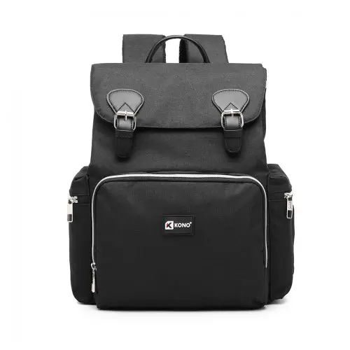 E1976 - Kono Travel Baby Changing Backpack with USB Charging Interface - Black by All Mart Bristol Ltd