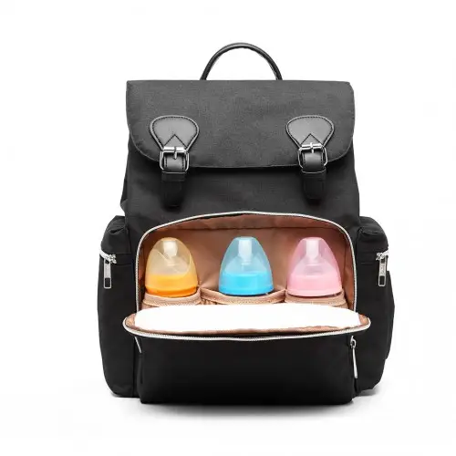 E1976 - Kono Travel Baby Changing Backpack with USB Charging Interface - Black by All Mart Bristol Ltd