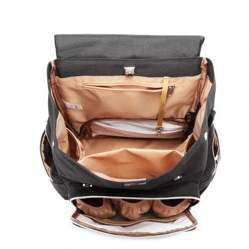 E1976 - Kono Travel Baby Changing Backpack with USB Charging Interface - Black by All Mart Bristol Ltd