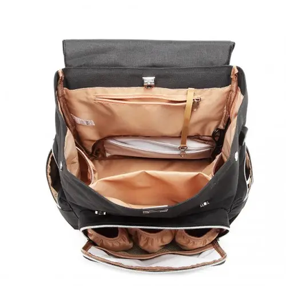 E1976 - Kono Travel Baby Changing Backpack with USB Charging Interface - Black by All Mart Bristol Ltd