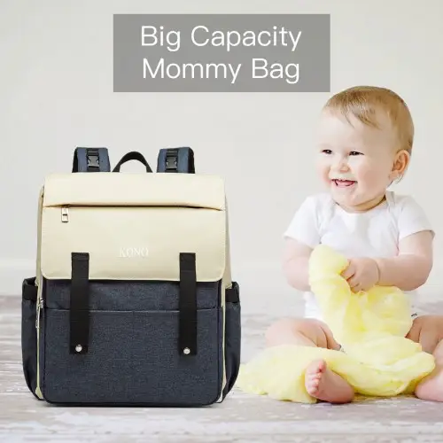 E1970 - Kono Multi Compartment Baby Changing Backpack with USB Connectivity - Navy by All Mart Bristol Ltd