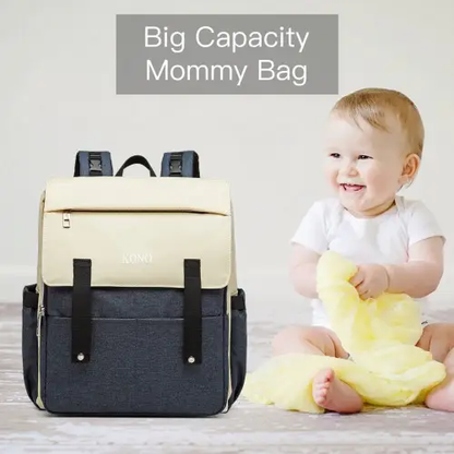 E1970 - Kono Multi Compartment Baby Changing Backpack with USB Connectivity - Navy by All Mart Bristol Ltd