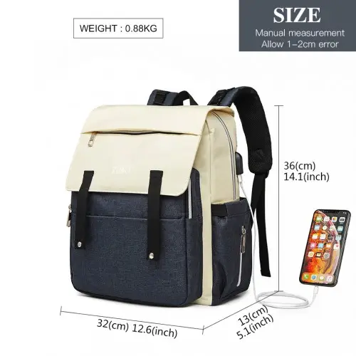 E1970 - Kono Multi Compartment Baby Changing Backpack with USB Connectivity - Navy by All Mart Bristol Ltd