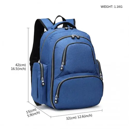 E6706 - Kono Large Capacity Multi Function Baby Diaper Backpack - Blue by All Mart Bristol Ltd