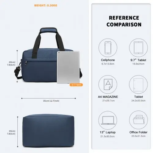 E1960S - Kono Lightweight Multi Purpose Unisex Sports Travel Duffel Bag - Navy by All Mart Bristol Ltd