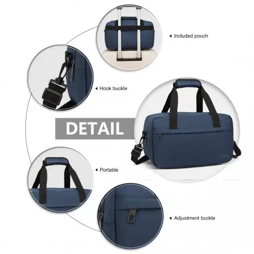E1960S - Kono Lightweight Multi Purpose Unisex Sports Travel Duffel Bag - Navy by All Mart Bristol Ltd