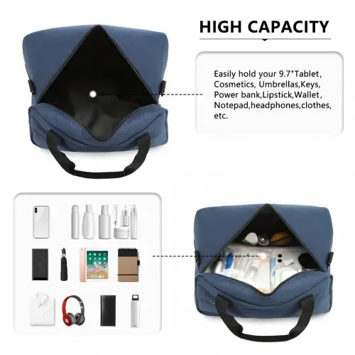 E1960S - Kono Lightweight Multi Purpose Unisex Sports Travel Duffel Bag - Navy by All Mart Bristol Ltd