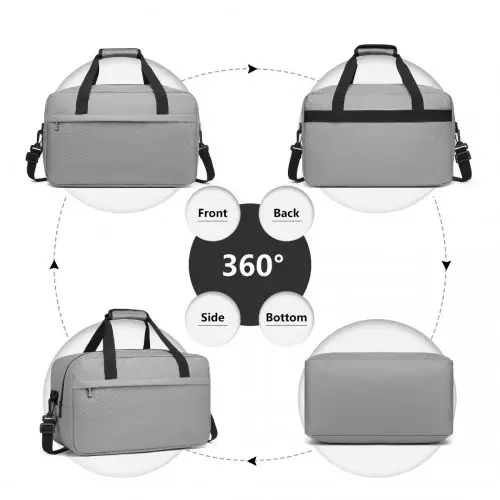 E1960M - Kono Lightweight Multi Purpose Unisex Sports Travel Duffel Bag - Grey by All Mart Bristol Ltd