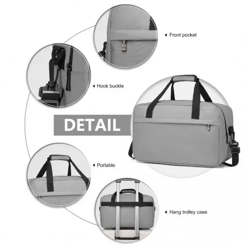 E1960M - Kono Lightweight Multi Purpose Unisex Sports Travel Duffel Bag - Grey by All Mart Bristol Ltd