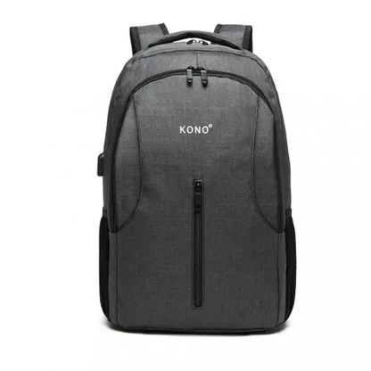 E6904 - Kono Large Backpack with USB Charging Interface - Grey by All Mart Bristol Ltd