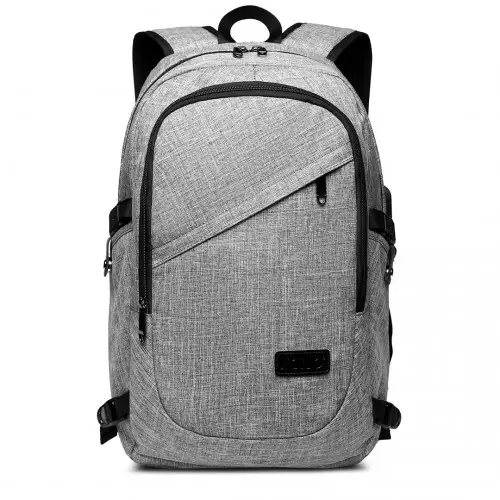 E6715 - Kono Business Laptop Backpack with USB Charging Port - Grey by All Mart Bristol Ltd