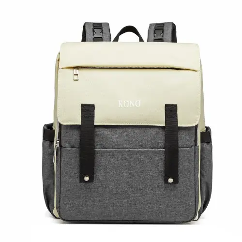 E1970 - Kono Multi Compartment Baby Changing Backpack with USB Connectivity - Grey by All Mart Bristol Ltd