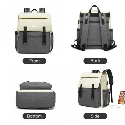 E1970 - Kono Multi Compartment Baby Changing Backpack with USB Connectivity - Grey by All Mart Bristol Ltd