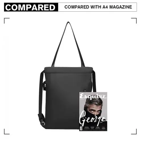 E6912 - Kono Nylon Multi Way Drawstring Backpack Shoulder Bag - Black by All Mart Bristol Ltd