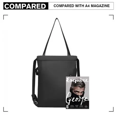 E6912 - Kono Nylon Multi Way Drawstring Backpack Shoulder Bag - Black by All Mart Bristol Ltd