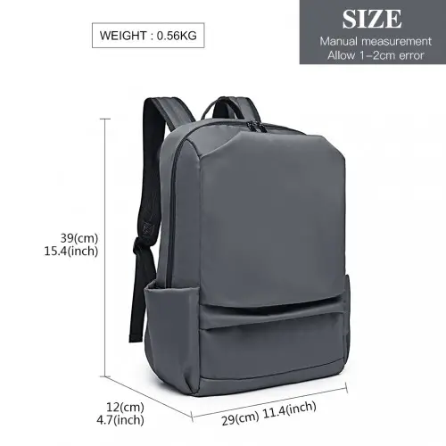 E6913 - Kono Water Resistant Travel Backpack with USB Charging Port - Grey by All Mart Bristol Ltd