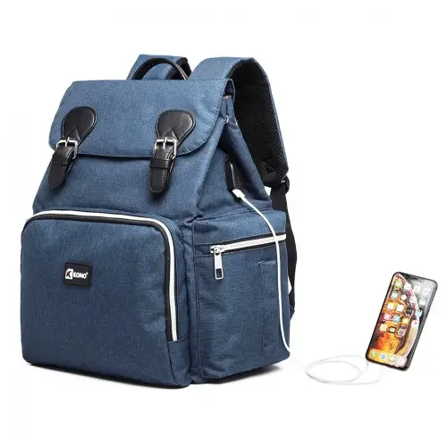 E1976 - Kono Travel Baby Changing Backpack with USB Charging Interface - Navy by All Mart Bristol Ltd