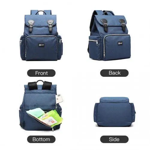 E1976 - Kono Travel Baby Changing Backpack with USB Charging Interface - Navy by All Mart Bristol Ltd
