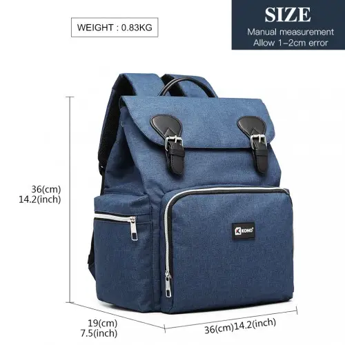 E1976 - Kono Travel Baby Changing Backpack with USB Charging Interface - Navy by All Mart Bristol Ltd