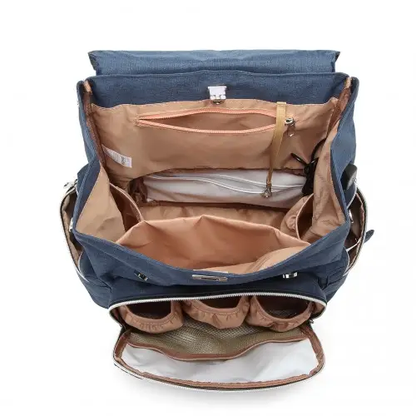 E1976 - Kono Travel Baby Changing Backpack with USB Charging Interface - Navy by All Mart Bristol Ltd