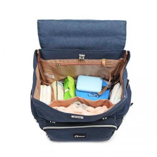 E1976 - Kono Travel Baby Changing Backpack with USB Charging Interface - Navy by All Mart Bristol Ltd
