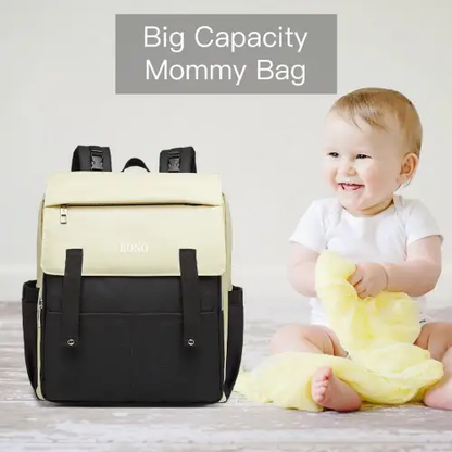E1970 - Kono Multi Compartment Baby Changing Backpack with USB Connectivity - Black by All Mart Bristol Ltd