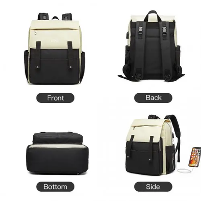 E1970 - Kono Multi Compartment Baby Changing Backpack with USB Connectivity - Black by All Mart Bristol Ltd