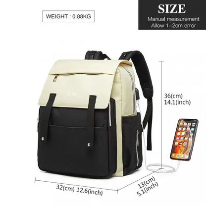 E1970 - Kono Multi Compartment Baby Changing Backpack with USB Connectivity - Black by All Mart Bristol Ltd