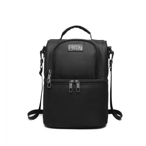 E1958-KONO INSULATED COOL BAG FAMILY LUNCH BOX - BLACK by All Mart Bristol Ltd