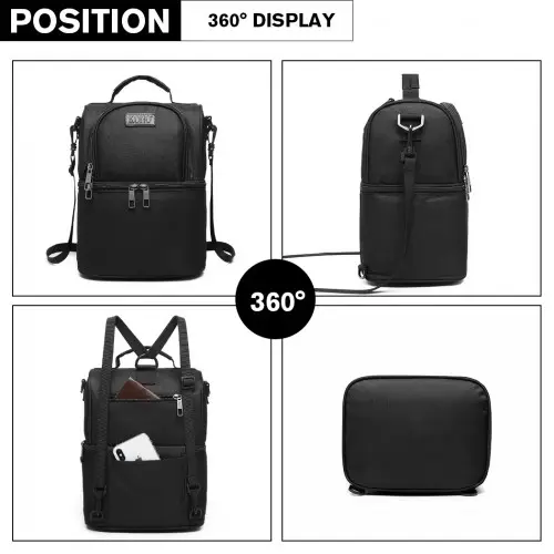 E1958-KONO INSULATED COOL BAG FAMILY LUNCH BOX - BLACK by All Mart Bristol Ltd