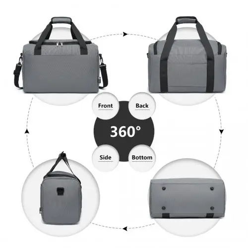 E2016S - Kono Structured Travel Duffle Bag - Grey by All Mart Bristol Ltd