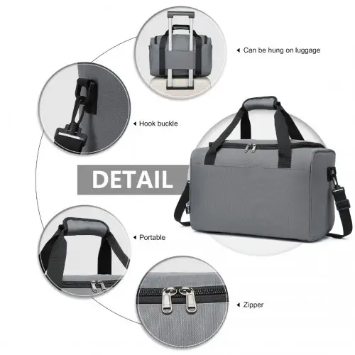 E2016S - Kono Structured Travel Duffle Bag - Grey by All Mart Bristol Ltd