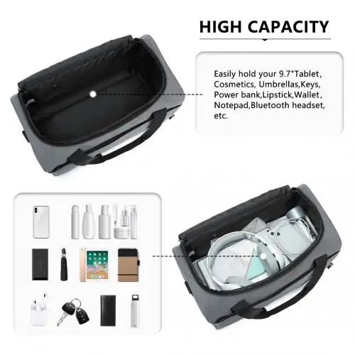 E2016S - Kono Structured Travel Duffle Bag - Grey by All Mart Bristol Ltd