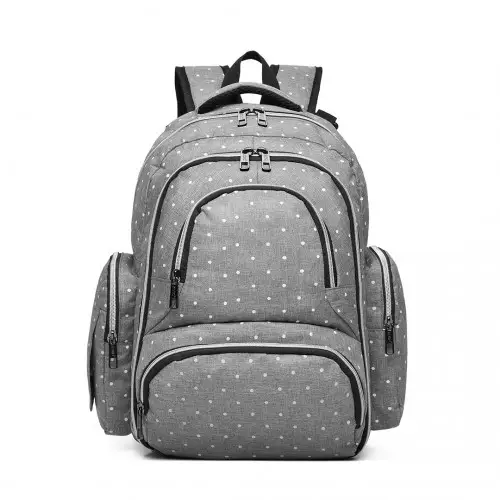 E6706D2 - Kono Large Capacity Multi Function Baby Diaper Backpack Polka Dot - Grey by All Mart Bristol Ltd