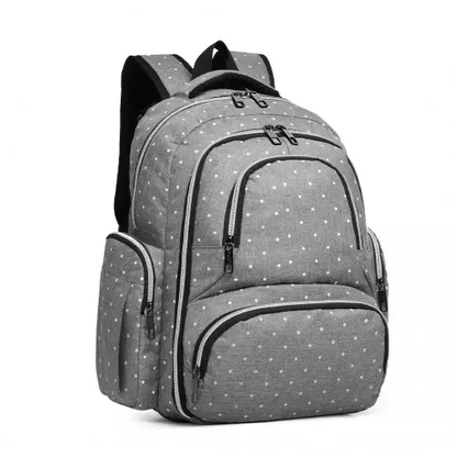 E6706D2 - Kono Large Capacity Multi Function Baby Diaper Backpack Polka Dot - Grey by All Mart Bristol Ltd