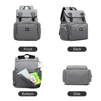 E1976 - Kono Travel Baby Changing Backpack with USB Charging Interface - Grey by All Mart Bristol Ltd