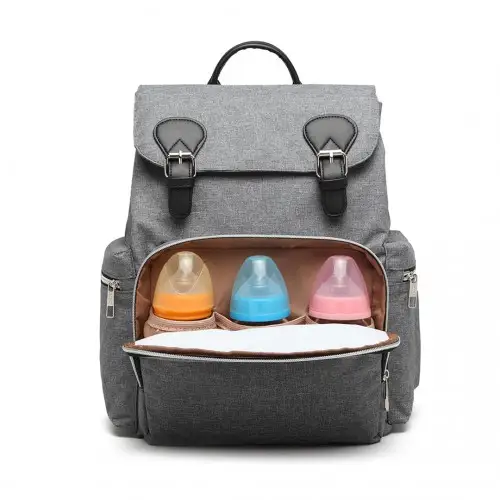 E1976 - Kono Travel Baby Changing Backpack with USB Charging Interface - Grey by All Mart Bristol Ltd