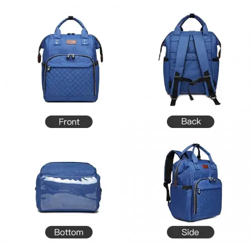 E6705 - Kono Wide Open Designed Baby Diaper Changing Backpack - Blue by All Mart Bristol Ltd