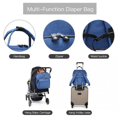 E6705 - Kono Wide Open Designed Baby Diaper Changing Backpack - Blue by All Mart Bristol Ltd