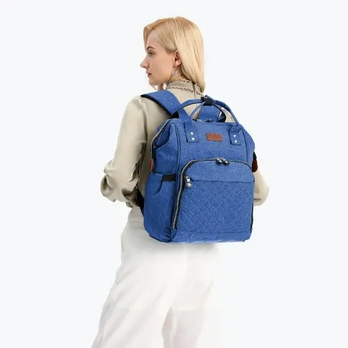 E6705 - Kono Wide Open Designed Baby Diaper Changing Backpack - Blue by All Mart Bristol Ltd
